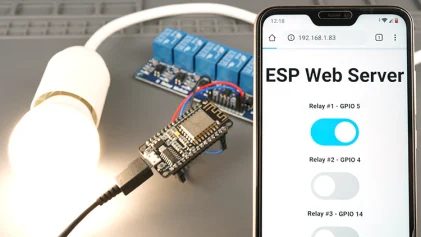 45.ESP8266 NodeMCU Relay Module – Control AC Appliances (Web Server)